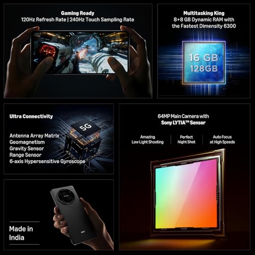 Acer Super ZX 5G (Lunar Blue, 6GB RAM, 128GB Storage) | 120 Hz